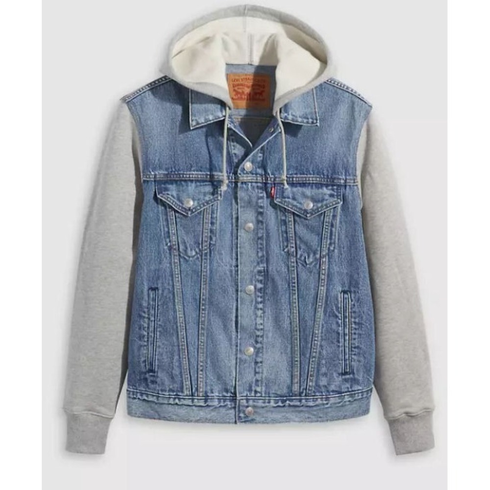 Levi's Men's Relaxed Fit Hybrid Hoodie Trucker Jean Jacket - XXL - NWOT